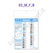 Calendario mensile commerciale azzurro con note Stampa calendario commerciale da parete con note