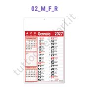 Calendario mensile commerciale azzurro con note Stampa calendario commerciale da parete con note