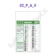 Calendario olandese commerciale verde da parete con note Stampa calendario commerciale olandese