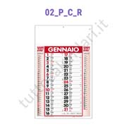 Calendario olandese commerciale rosso da parete con testata stampata e personalizzata Stampa calendario olandese commerciale da muro