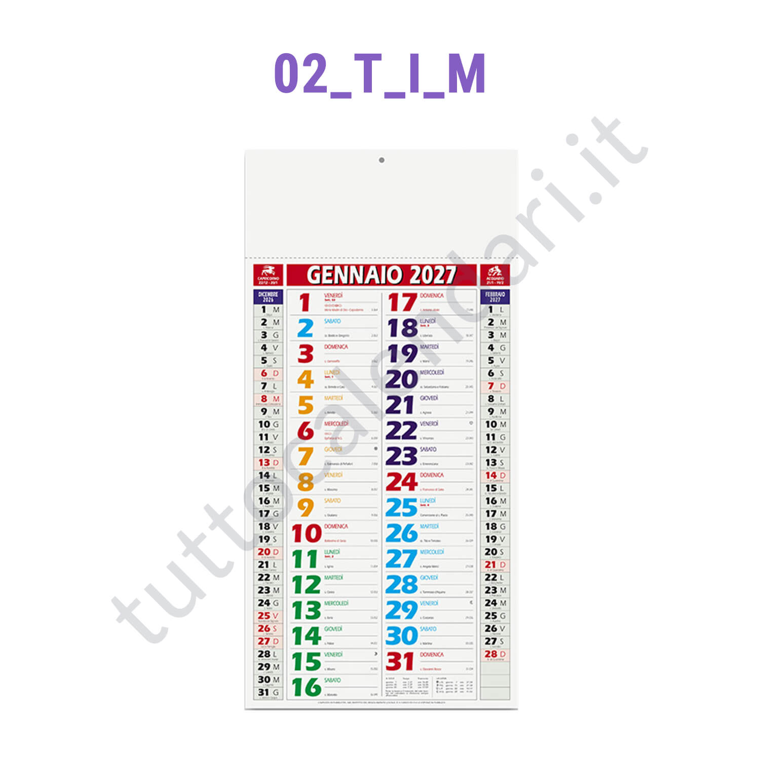 Calendario olandese commerciale colorato Stampa calendario da parete olandese
