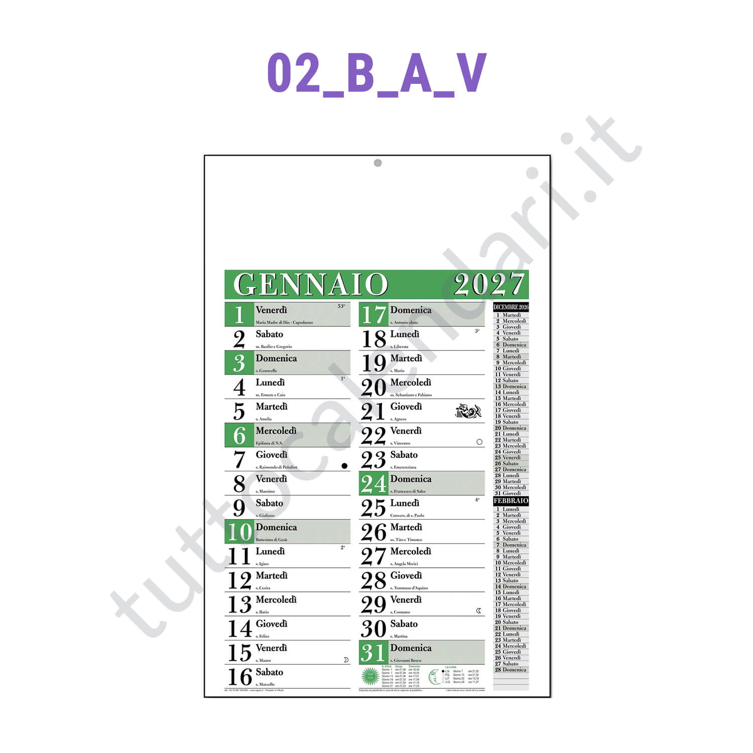 calendario per aziende verde Stampa calendario da parete olandese