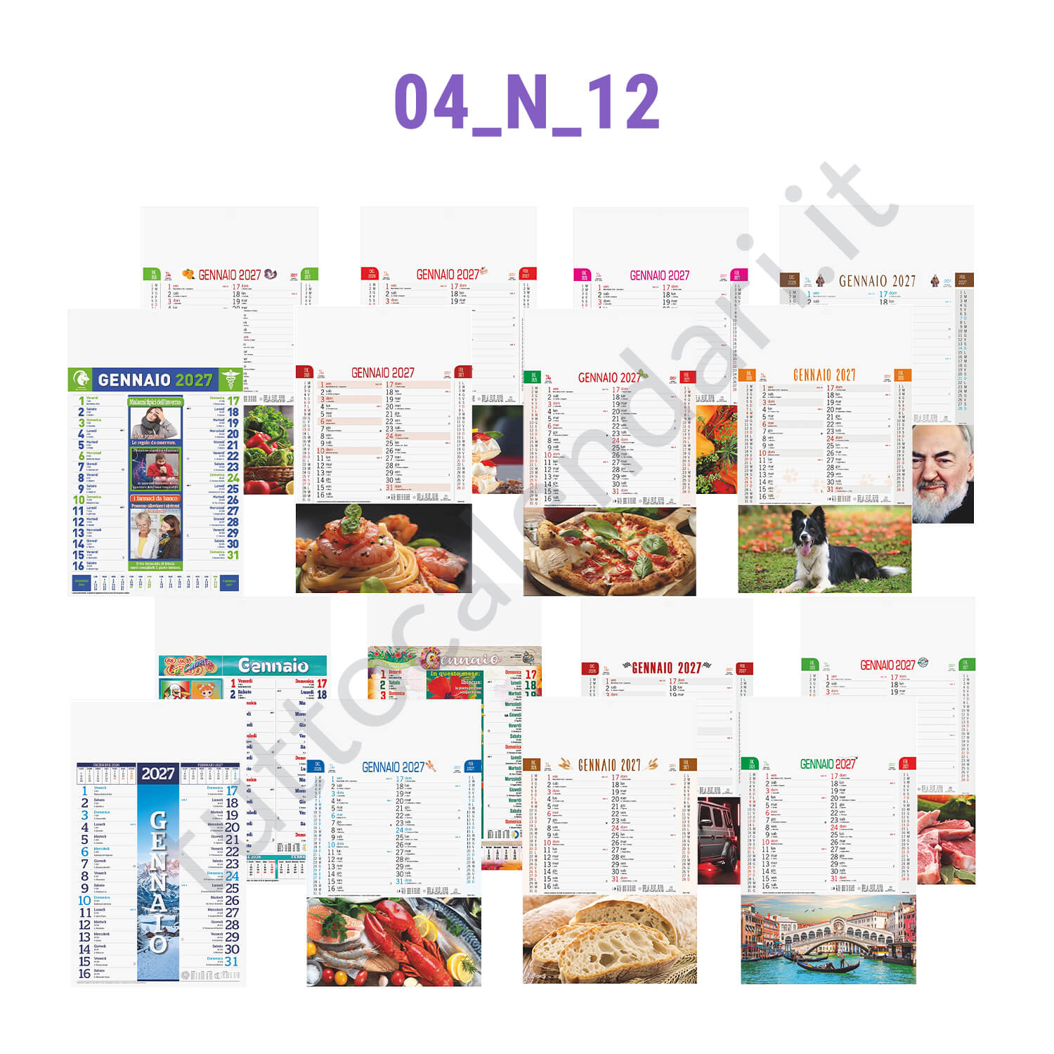Stampa calendario mensile 2027 Calendario mensile illustrato 2027