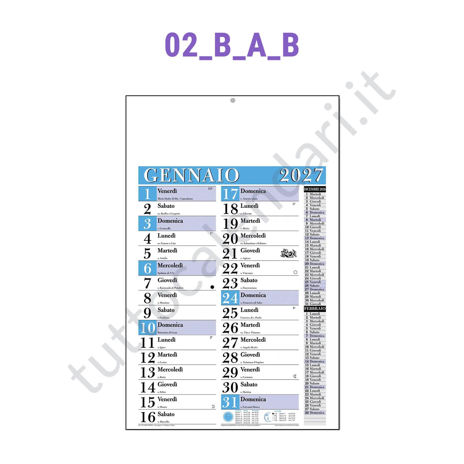 calendario per aziende azzurro Stampa calendario da parete olandese