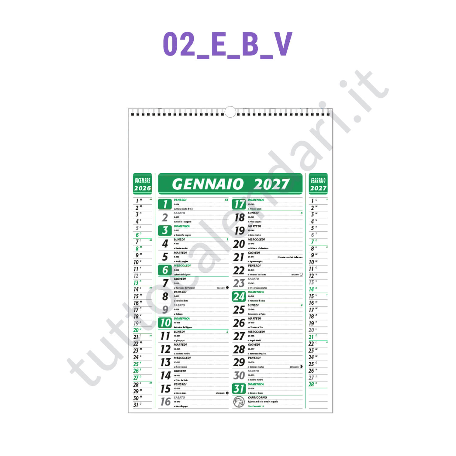 Stampa calendario da parete personalizzato