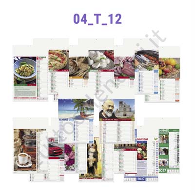 Stampa calendario da muro illustrato mensile