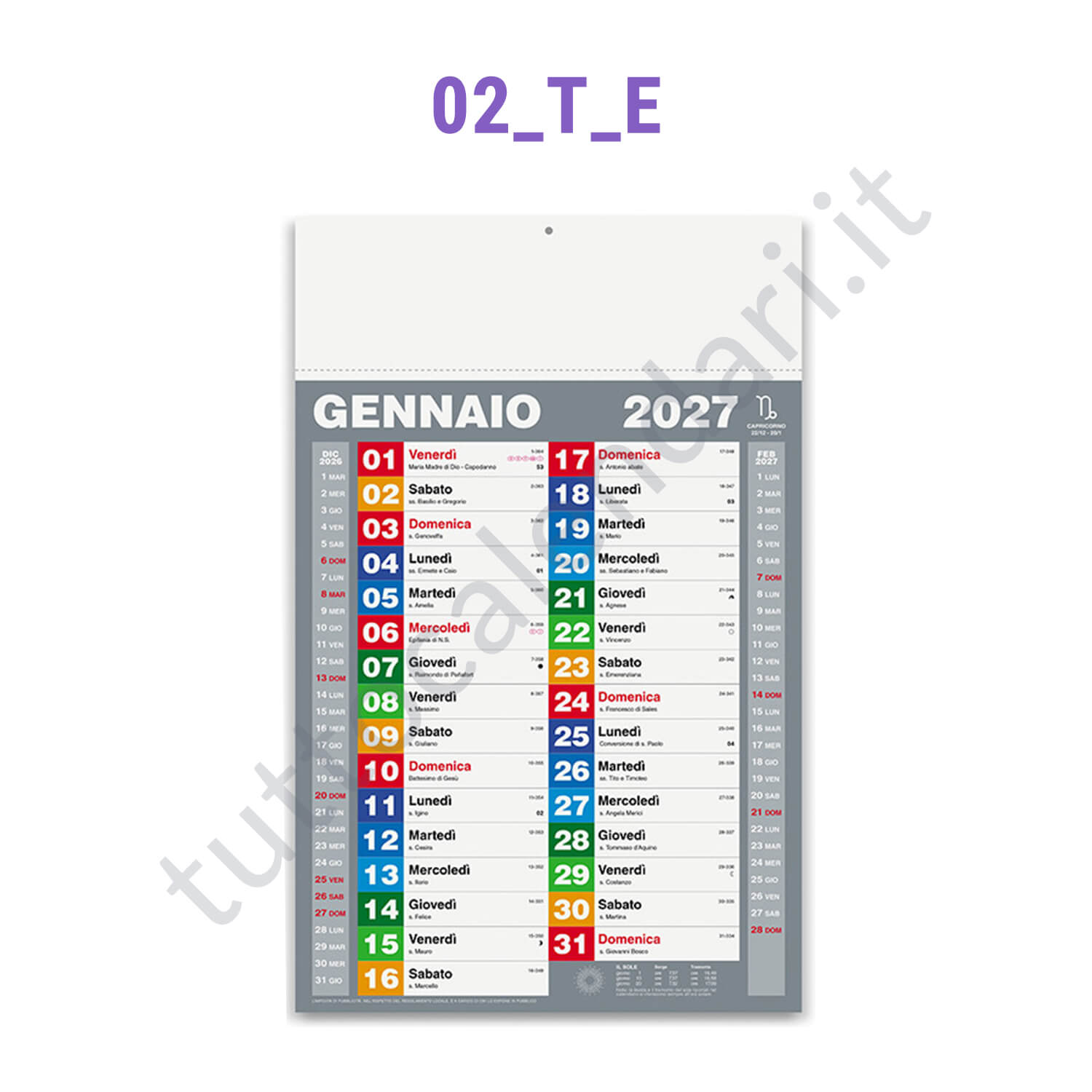 Calendario olandese commerciale 2027 personalizzato Stampa calendario da parete olandese