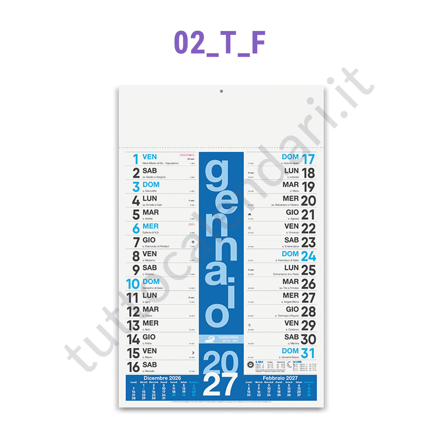 Calendario olandese commerciale 2027 personalizzato Stampa calendario da parete olandese