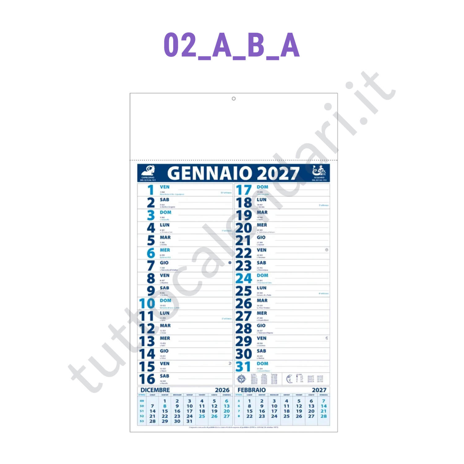Stampa calendario commerciale olandese