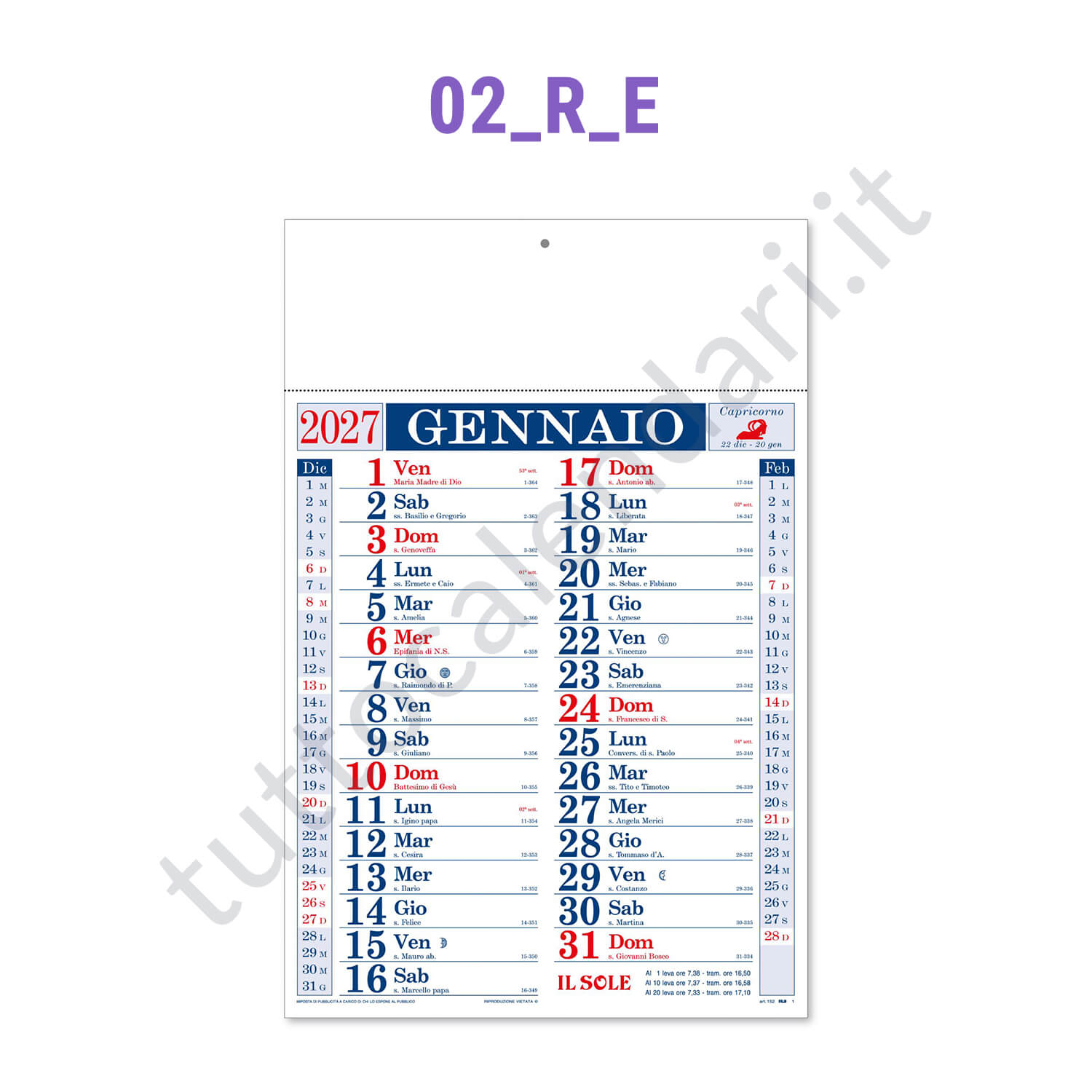 Calendario da muro personalizzato Stampa calendario da parete olandese