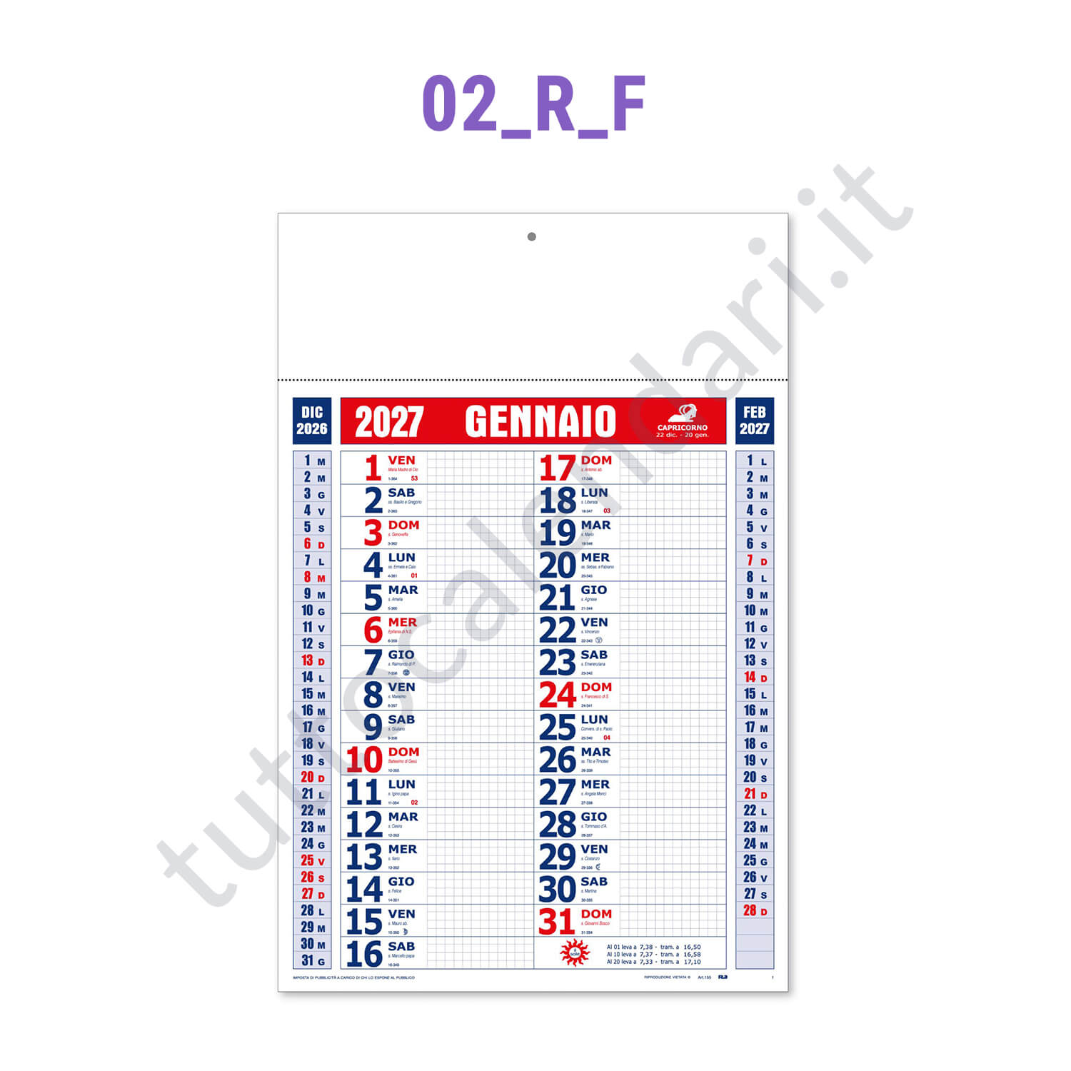 Calendario olandese commerciale 2027 personalizzato Stampa calendario da parete olandese