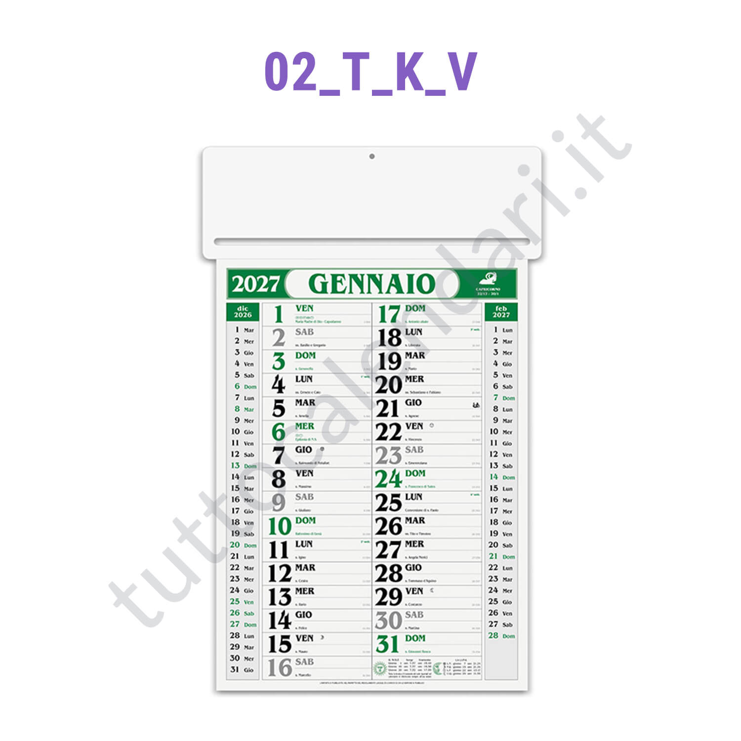 Calendario olandese commerciale passafoglio verde da parete personalizzato Stampa calendario da muro olandese