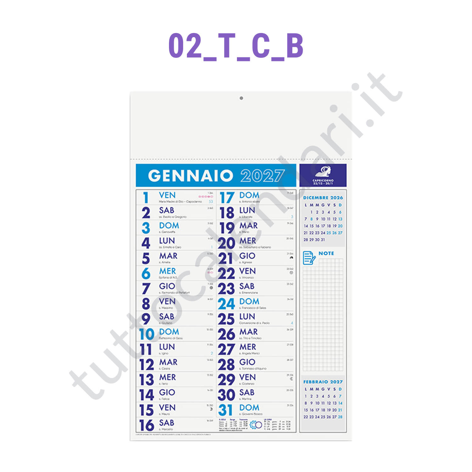 Calendario olandese commerciale trimensile azzurro Stampa calendario da parete olandese