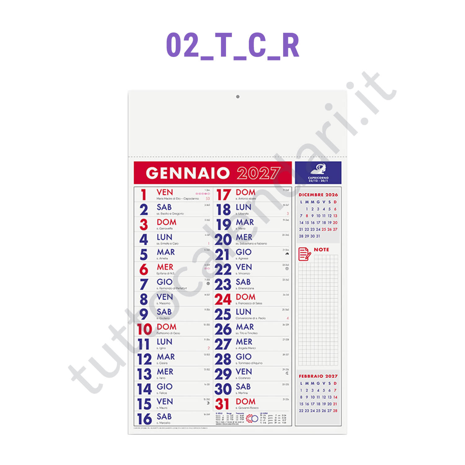 Calendario olandese commerciale trimensile rosso Stampa calendario da parete olandese