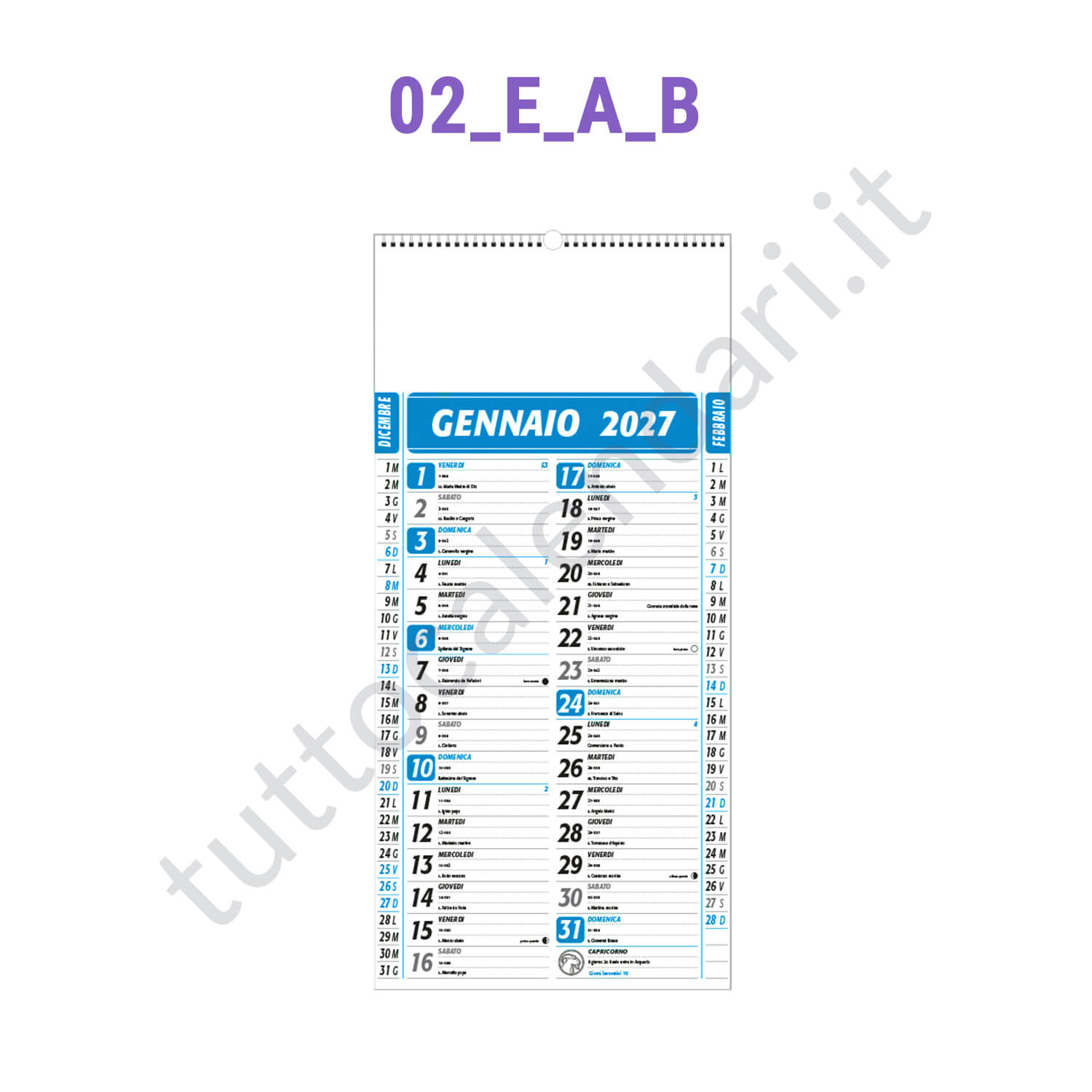 Calendario olandese commerciale blu da muro personalizzato Stampa calendario da parete personalizzato