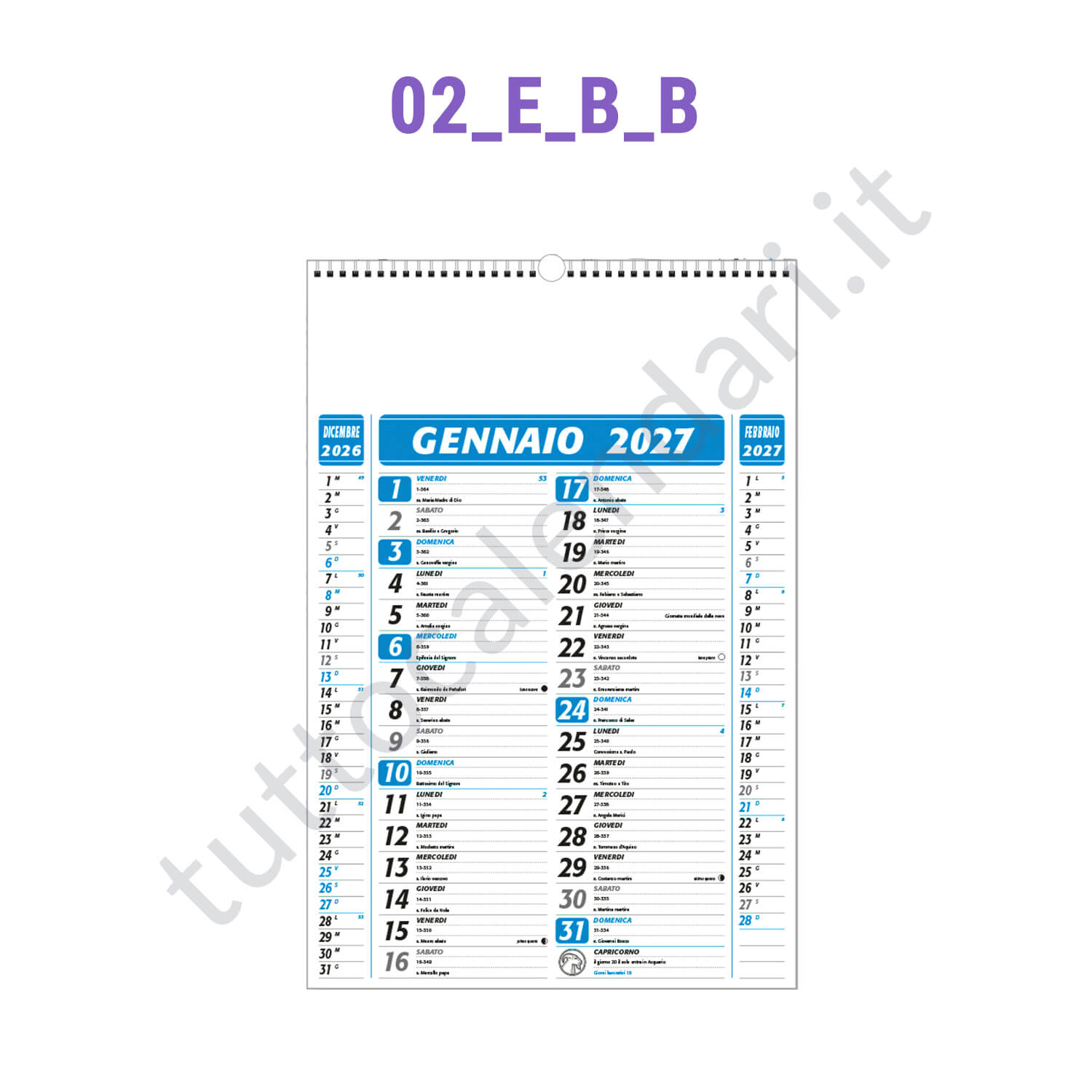 Stampa calendario da parete personalizzato