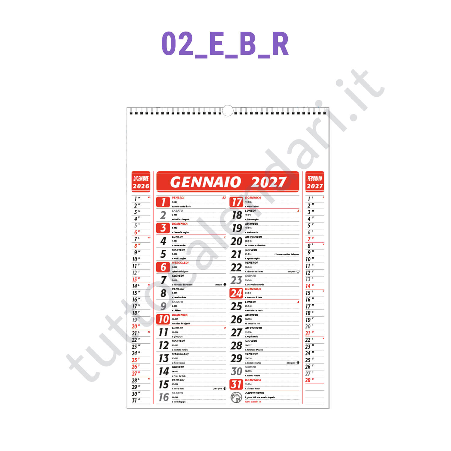 Stampa calendario da parete personalizzato