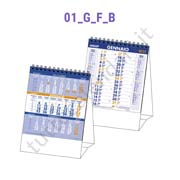 Calendario da tavolo verticale Bilingua blu/arancione Stampa calendario verticale 2027