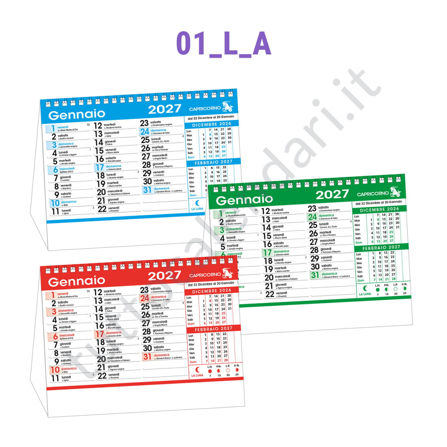 Calendarietto da tavolo commerciale Vendita online calendario a cavallotto