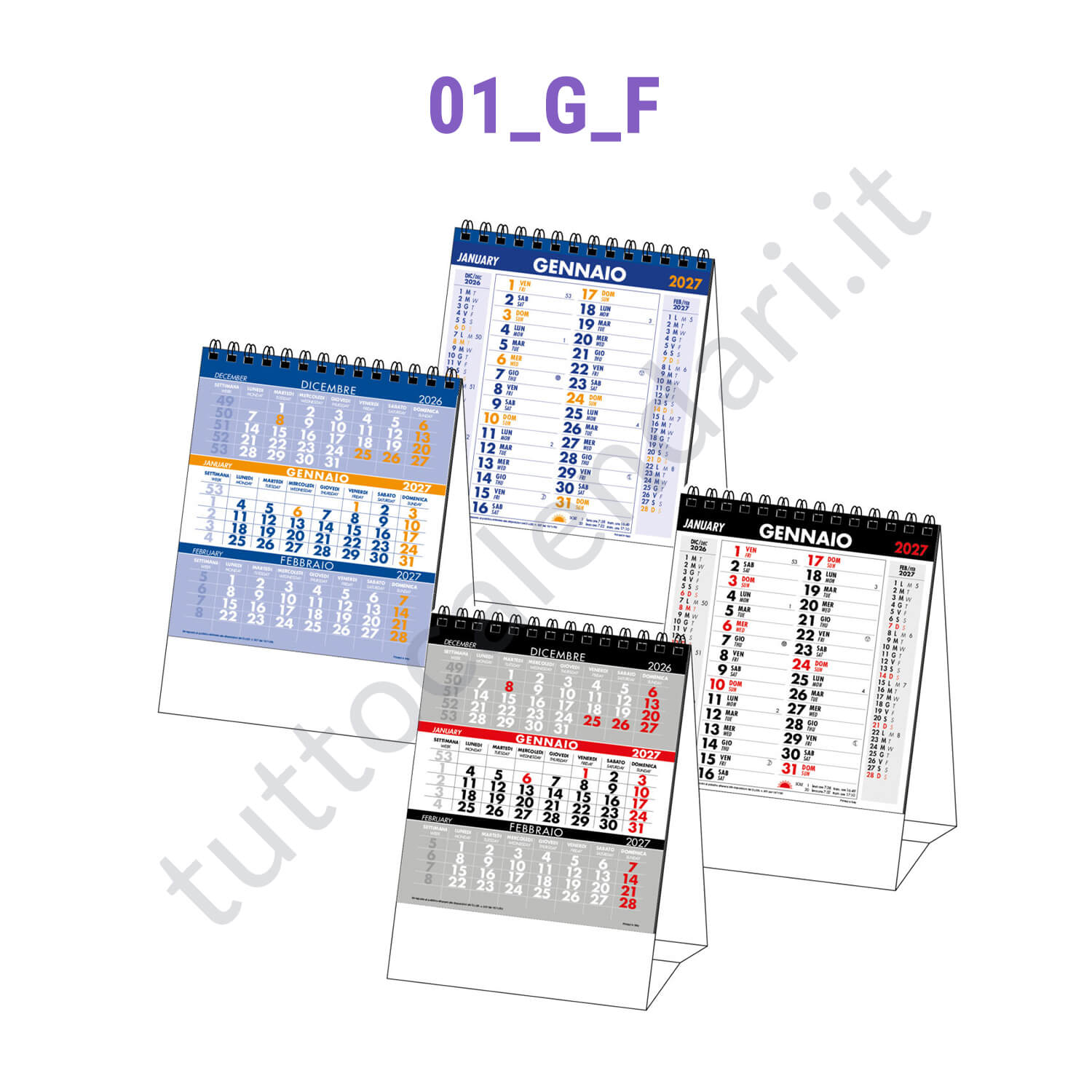 Calendario da scrivania verticale personalizzato Stampa calendario verticale 2027