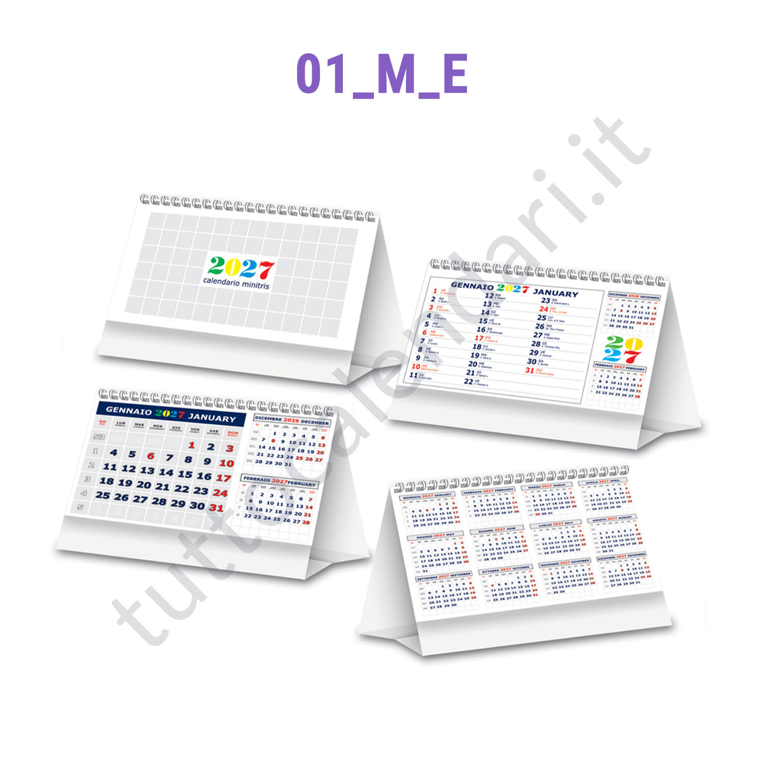 Calendario commerciale multicolor da tavolo