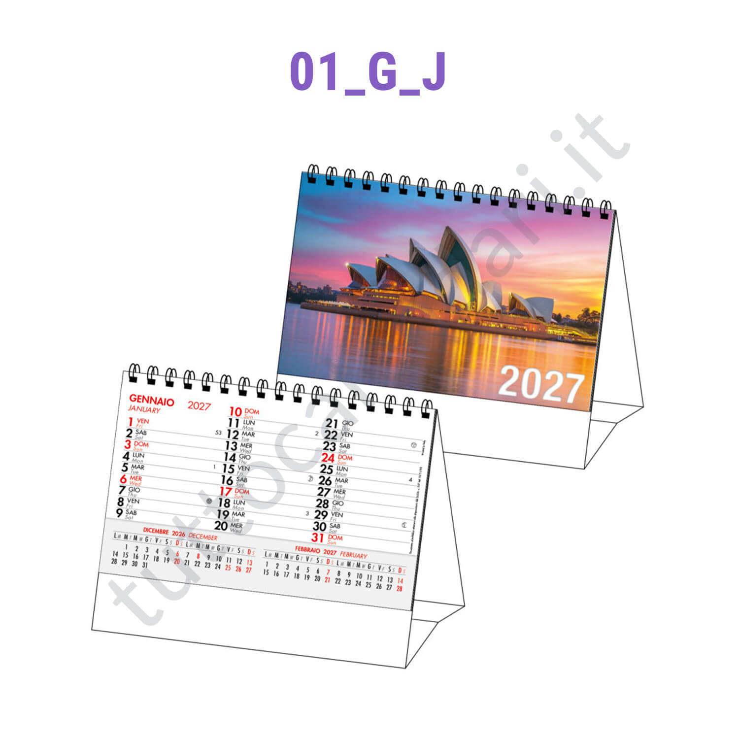 calendario da tavolo illustrato