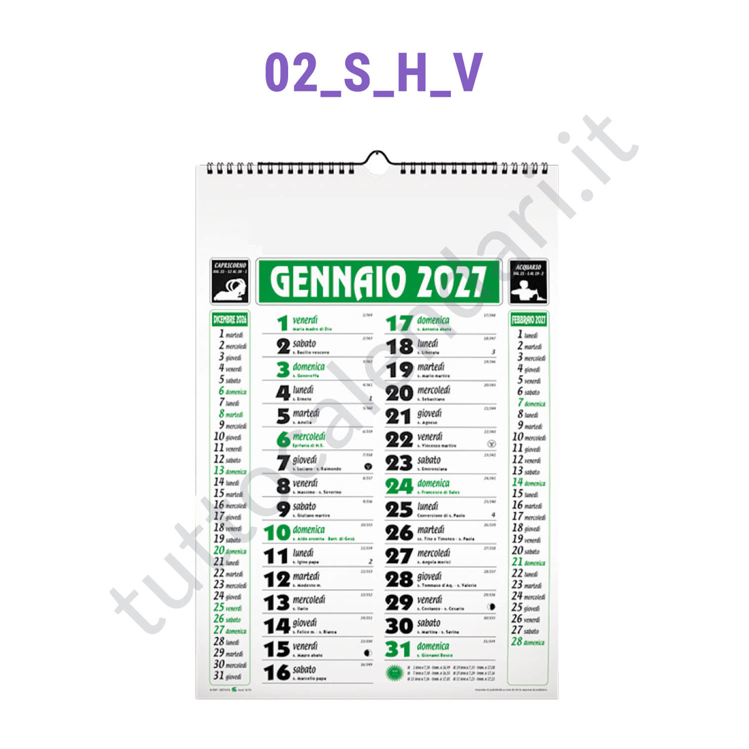 Calendario commerciale da muro personalizzabile per farmacie parafarmacie ed erboristerie Calendario stampa foglio a foglio per farmacie ed erboristerie