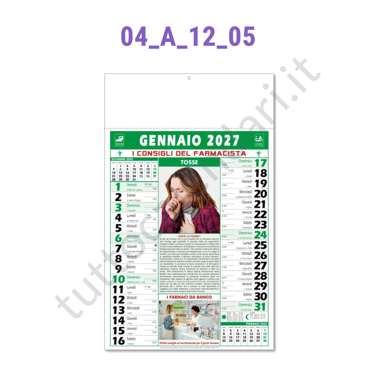 Calendario illustrato da parete 2028 per farmacie ed erboristerie Calendario illustrato da parete 2028 per farmacie ed erboristerie