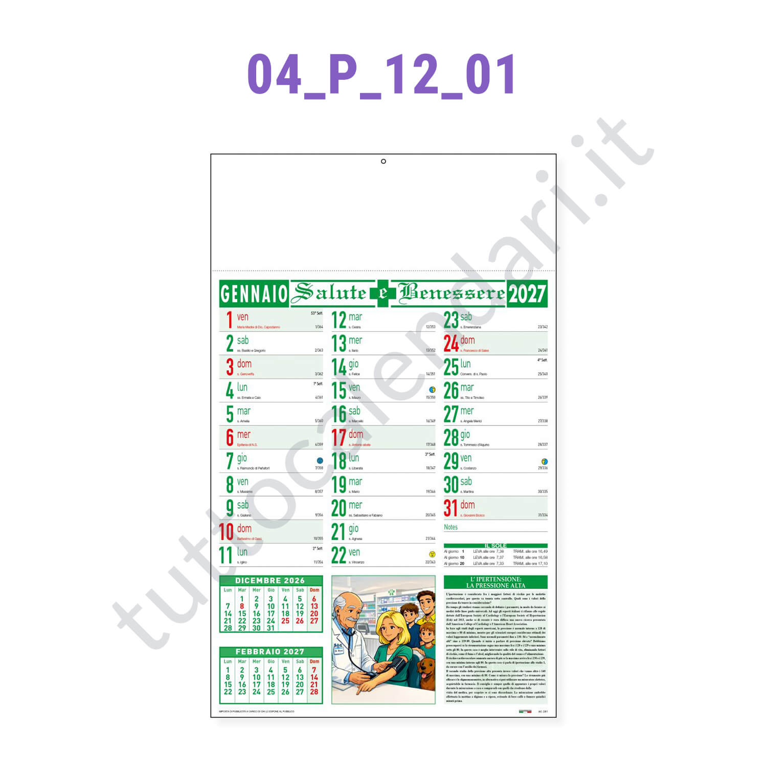 Calendario illustrato da parete 2028