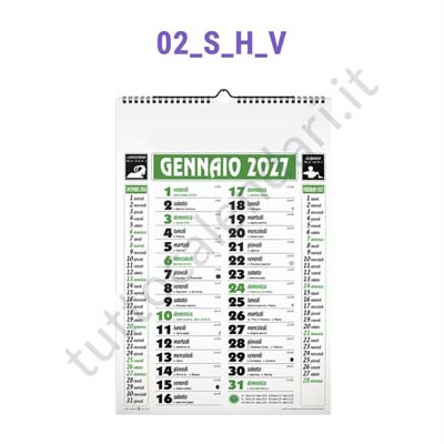 Calendario stampa foglio a foglio per farmacie ed erboristerie