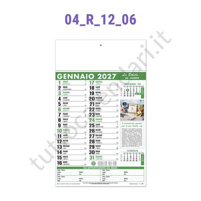 Calendario mensile illustrato 