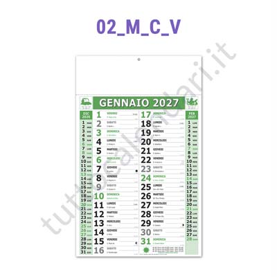 Stampa online calendario olandese grande per farmacie ed erboristerie