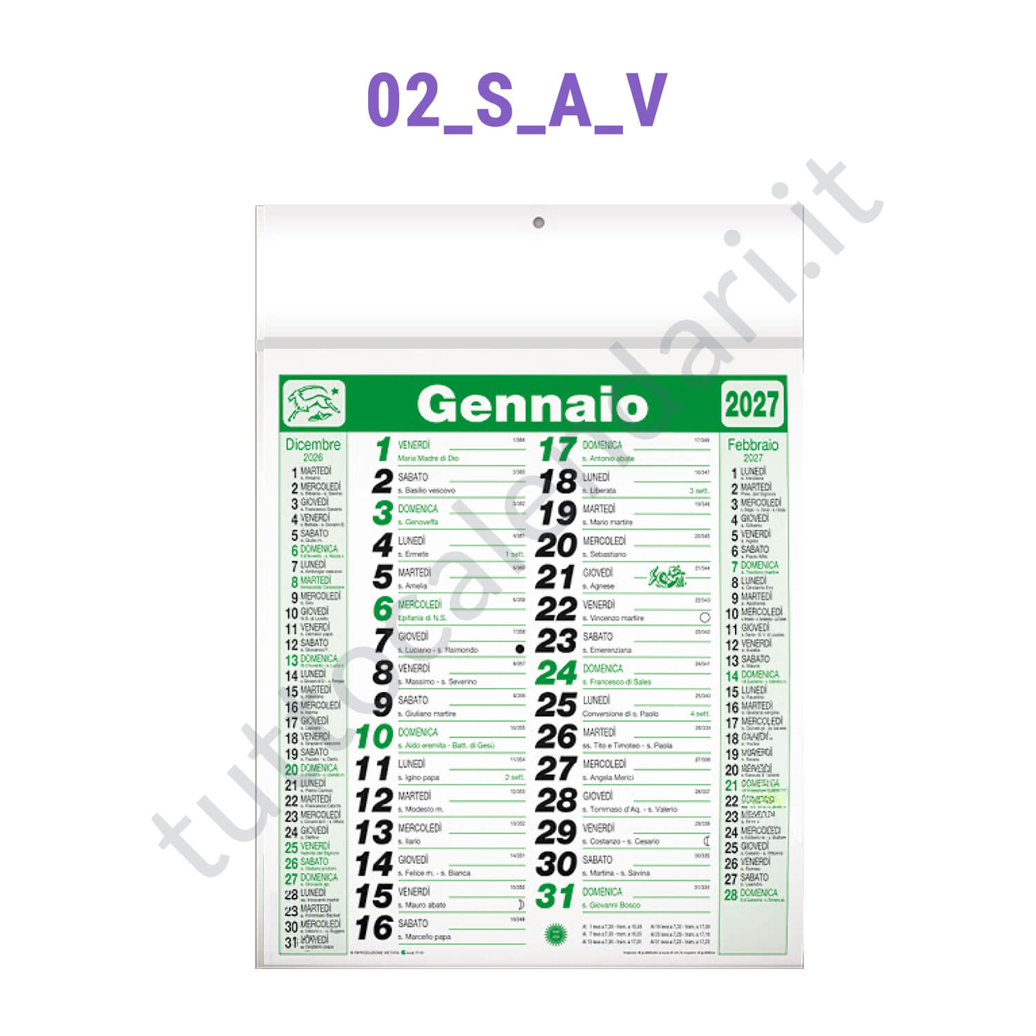 Calendario olandese commerciale da muro maxi mensile verde Stampa calendario olandese da muro 2028
