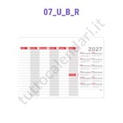 Planning settimanale grigio e rosso Stampa planning