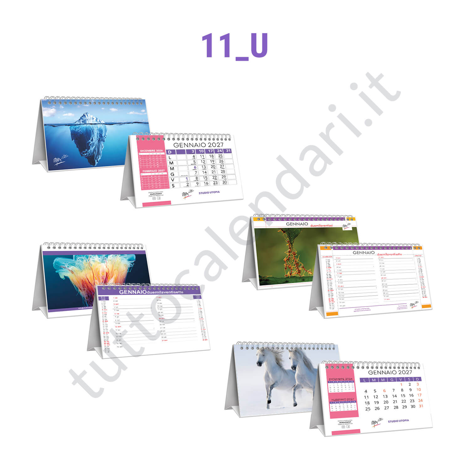 Calendari con grafica ad hoc su misura