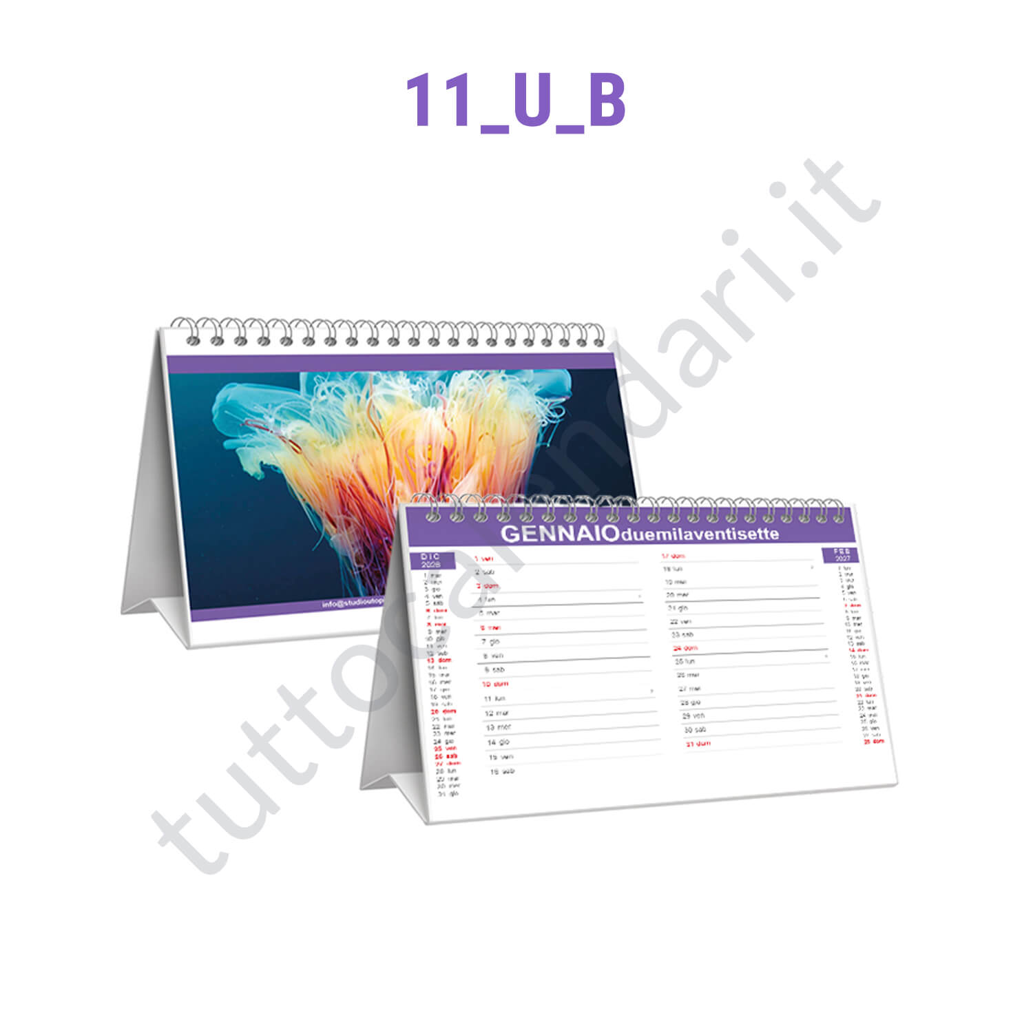 Calendari con grafica ad hoc su misura
