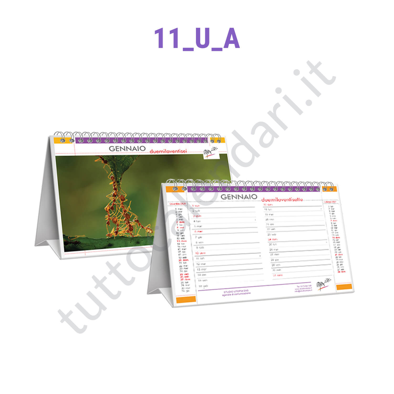 Calendari con grafica ad hoc su misura