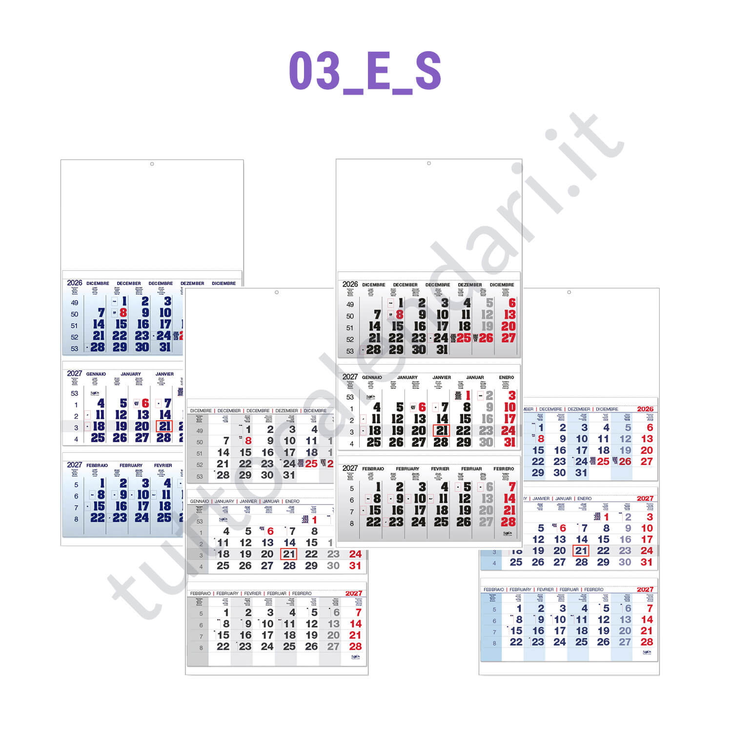 Calendario trittico con personalizzazione a colori Stampa calendario trittico da parete